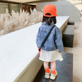 Girls Short Denim Jacket Spring And Autumn Clothes