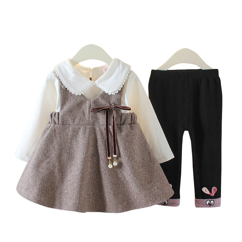 Three-piece Suit For Girls, Western Style Autumn Infant Clothes