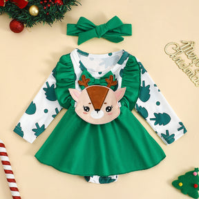 Baby Girl Christmas Skirt With Turban