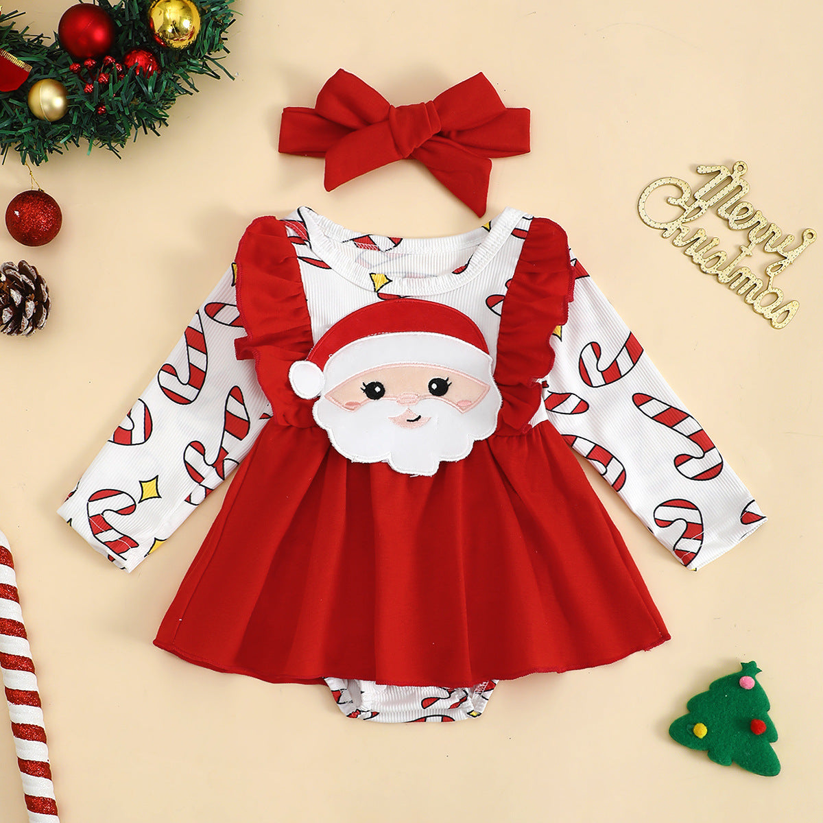 Baby Girl Christmas Skirt With Turban